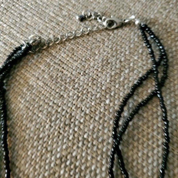 Red & Gold Lampwork Glass Beaded Chain Necklace - Picture 8 of 9